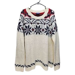 Vintage Le TIGRE Winter Ski Sweater Size XL Preppy